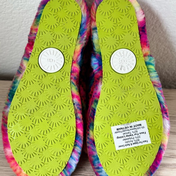UGG Women's Multicolor Fluff Yeah Pixelate Slide Sandal. Size 7 - Picture 8 of 9